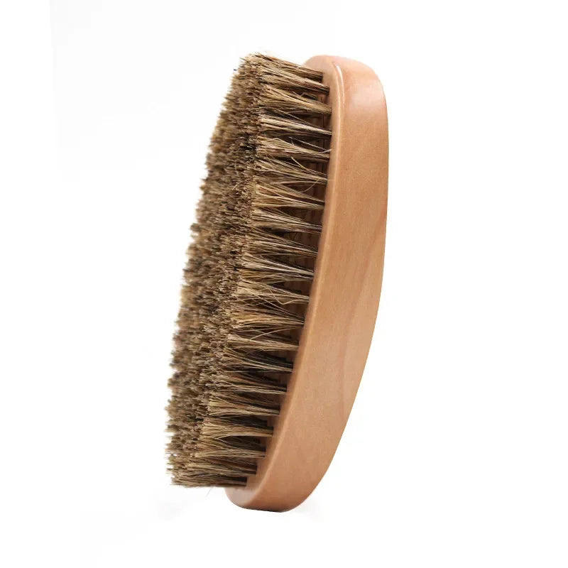 Beard Brush Set with Comb (Bamboo Wood)