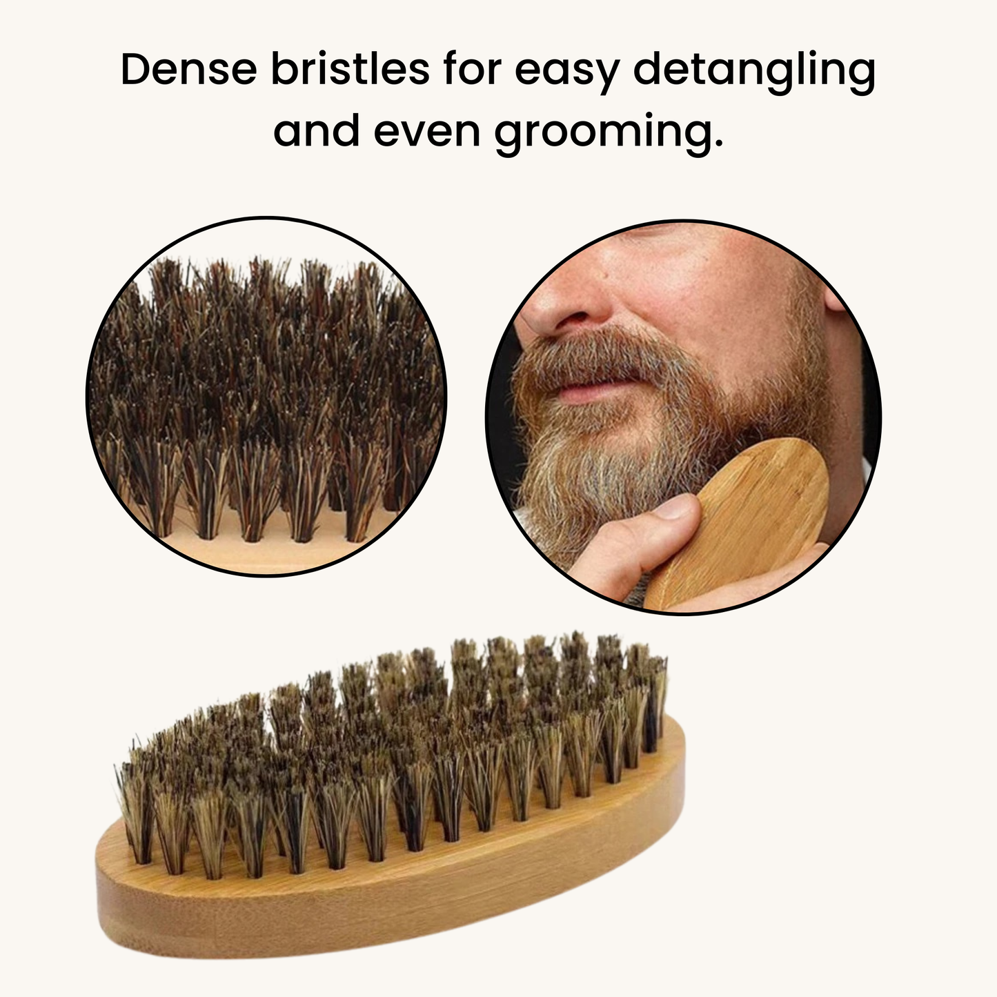 Beard Brush Set with Comb (Bamboo Wood)