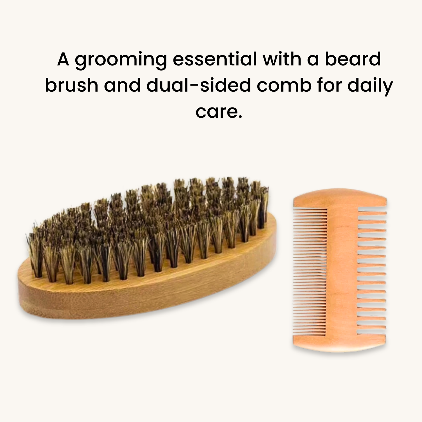 Beard Brush Set with Comb (Bamboo Wood)